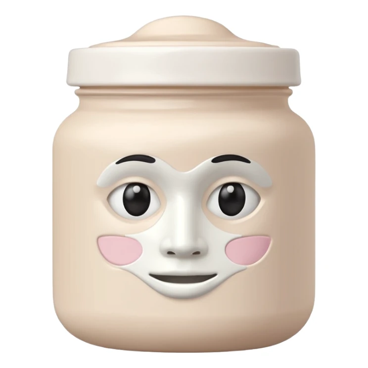 White clay face mask jar with minimal label, pastel backdrop sticker