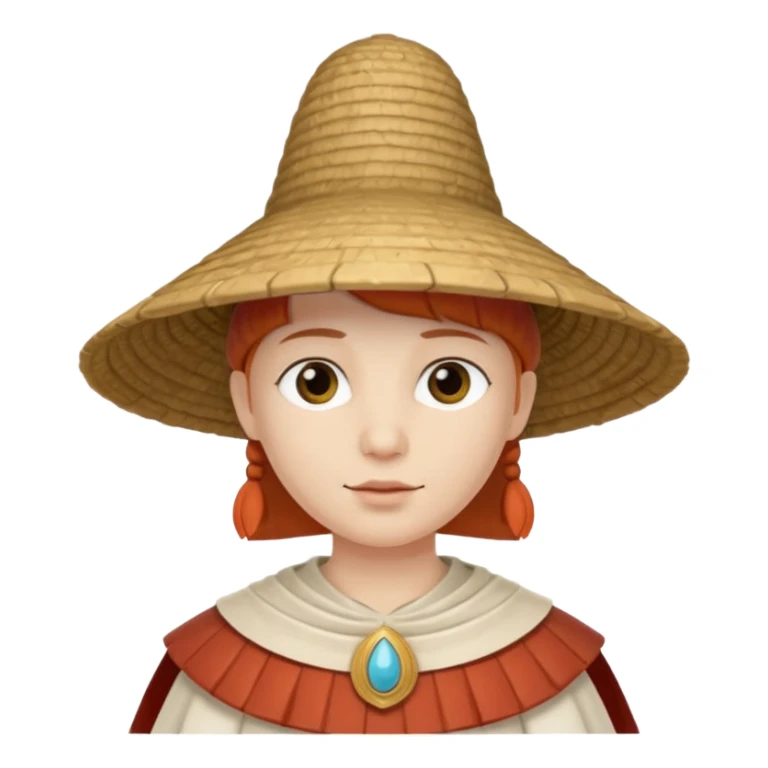 ancient roman conical hat, white, half body sticker