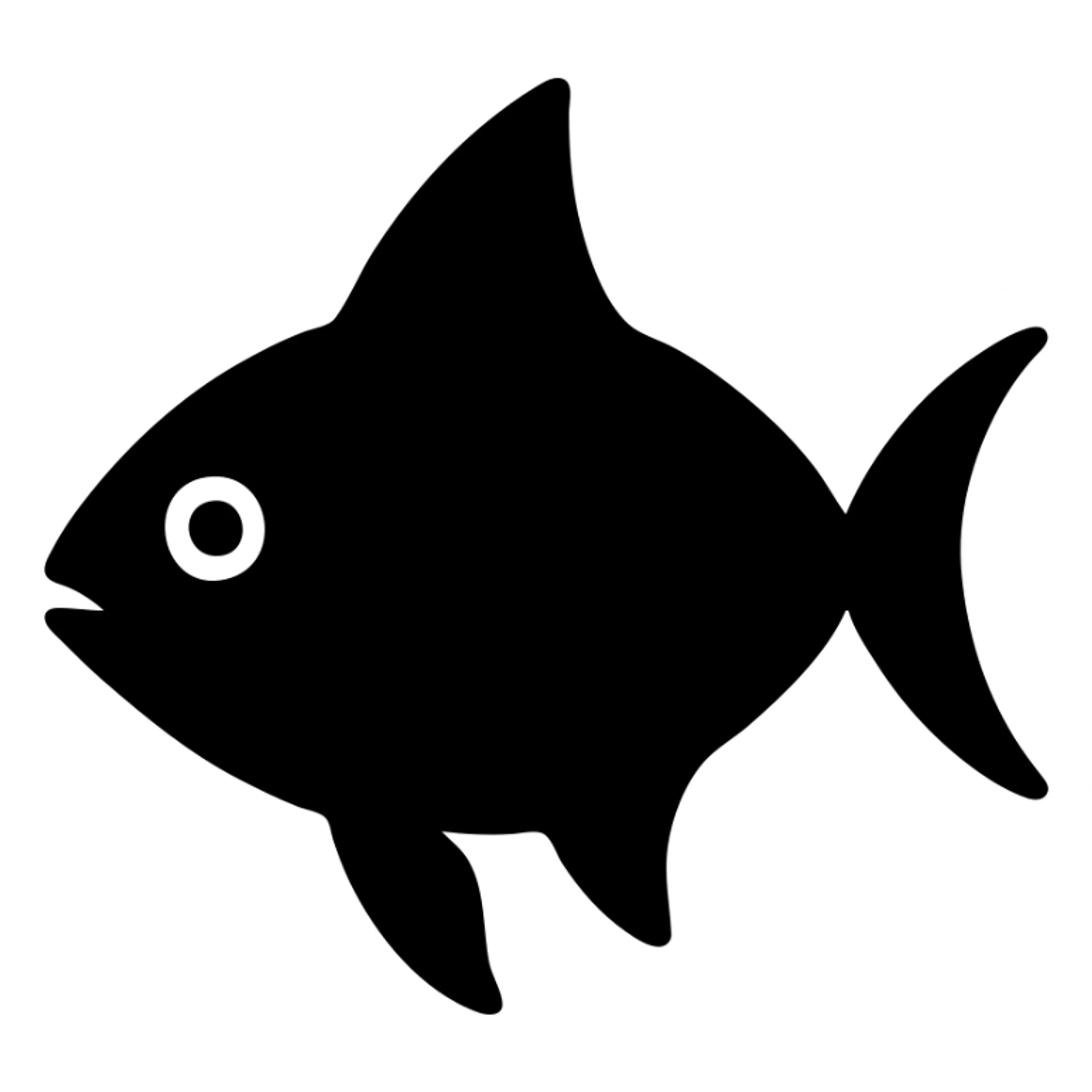 Mene as a solid black filled icon, strong silhouette, easily recognizable, no color sticker