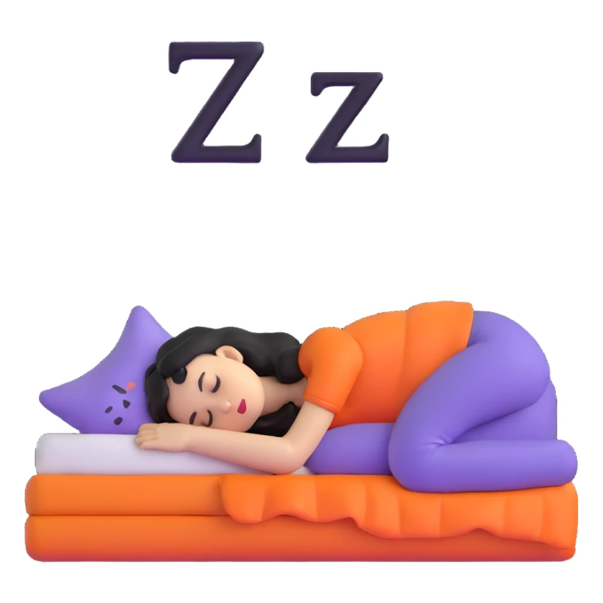 girl sleeping peacefully with Z symbols representing snoring sticker