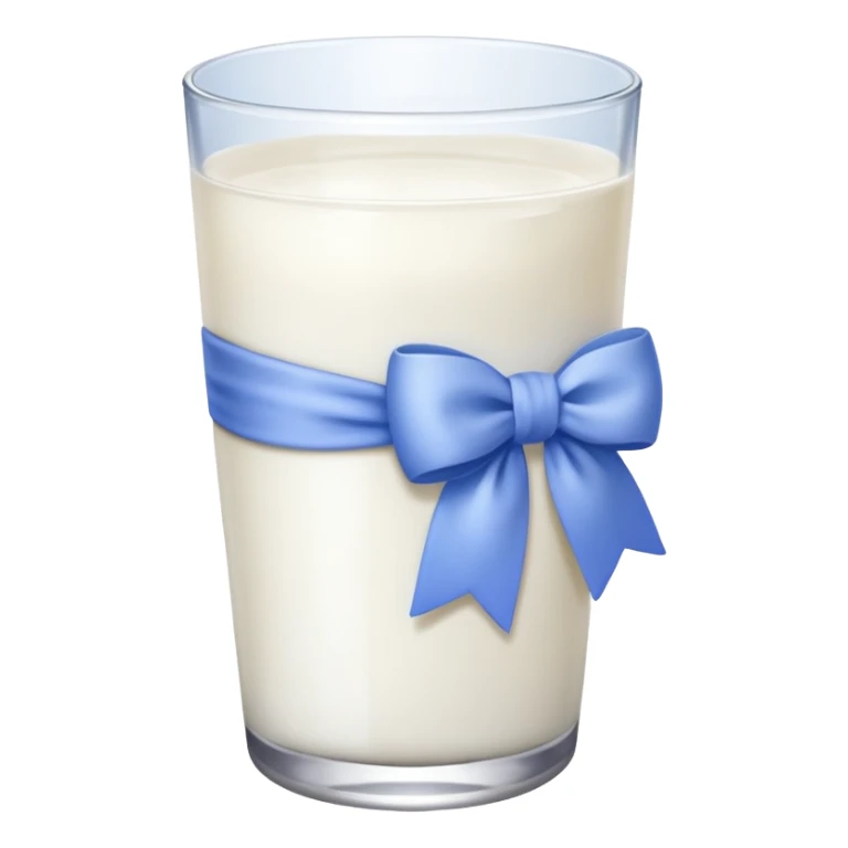 Glass of milk with a Periwinkle bow wrapped around the glass  sticker