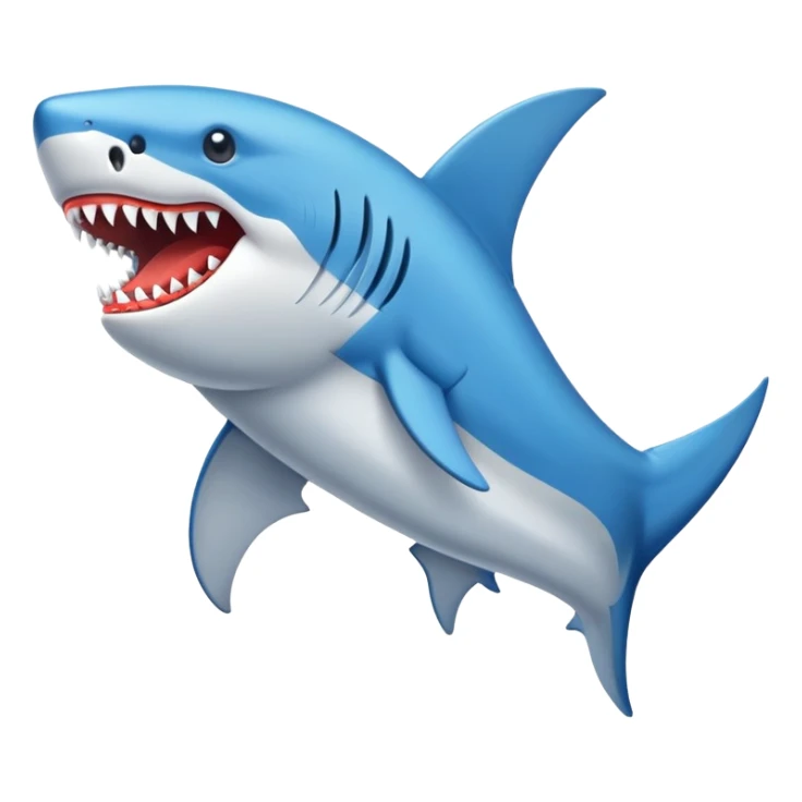 Un tiburón con zapatos tenis azules sticker