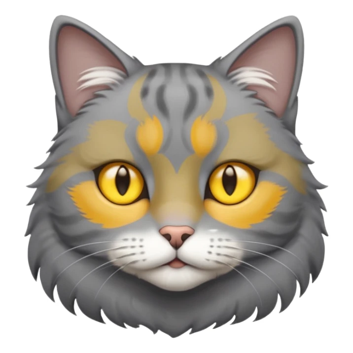 A gray cat with yellow eyes named max he is very cute and has a white spot on his neck he is a boy sticker