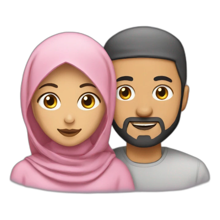 Hijabi woman with a arab man with a cat  sticker