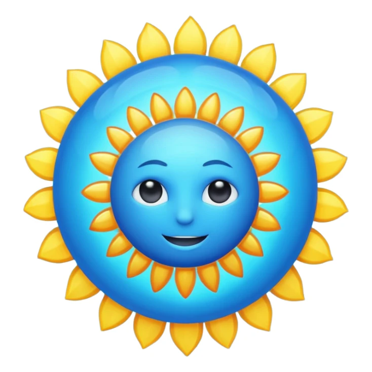 blue sun sticker