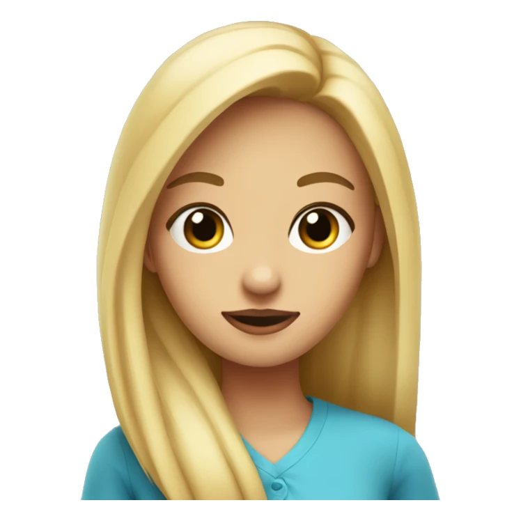 Chica rubia con pelo largo y ojos azules sticker