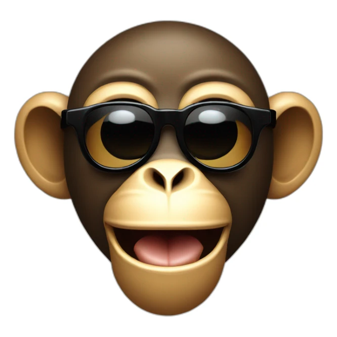 Monkey with cool shades laughing at the camera highly detailed profile picture pixel art sticker