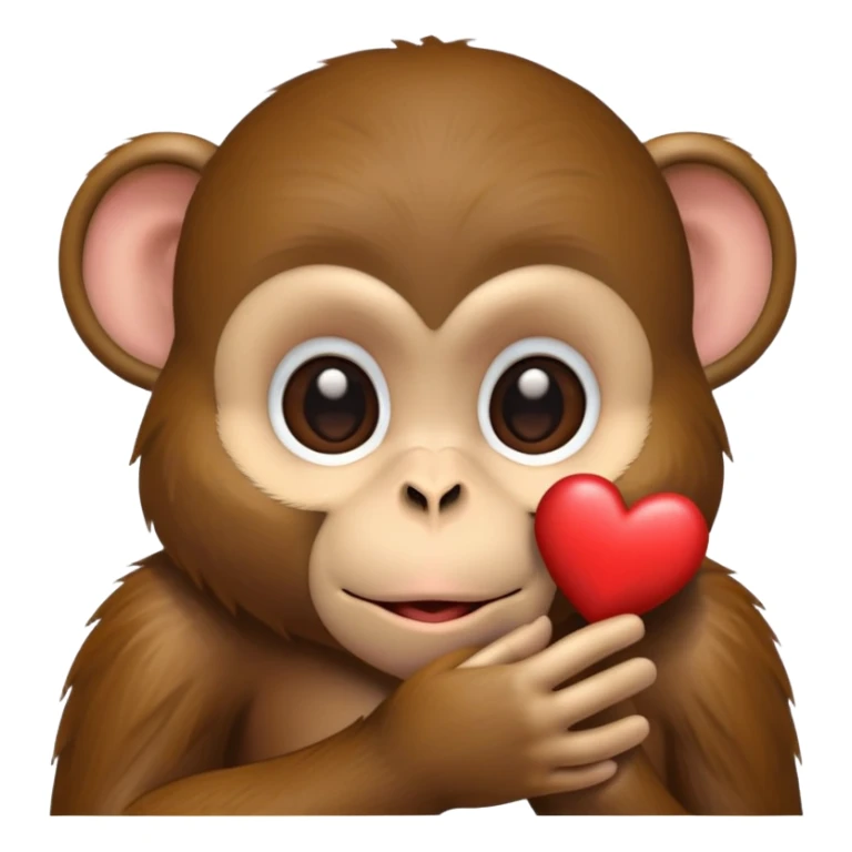 A monkey who gives kiss heart shape  sticker