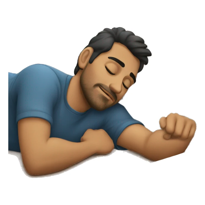 hispanic man sleeping with computer still playing movie in backgroundd sticker