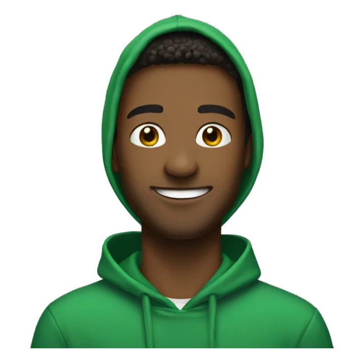 "Smiling solo in green hoodie" sticker