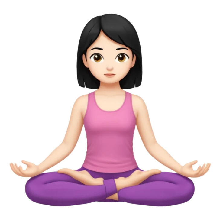 Garudasana by a girl 2D cartoon style sticker