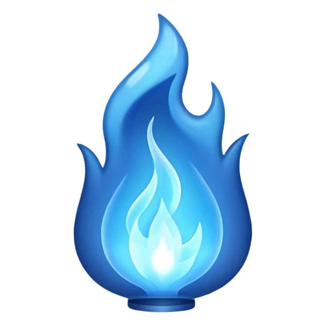 I need a blue flame emoji signifying the aura... sticker