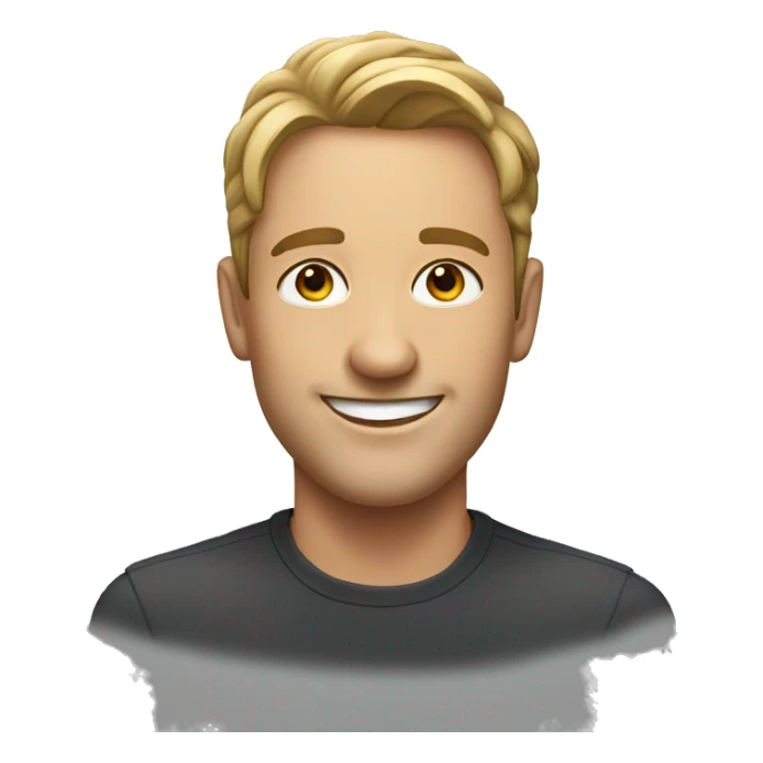 realistic male portrait smiling sticker