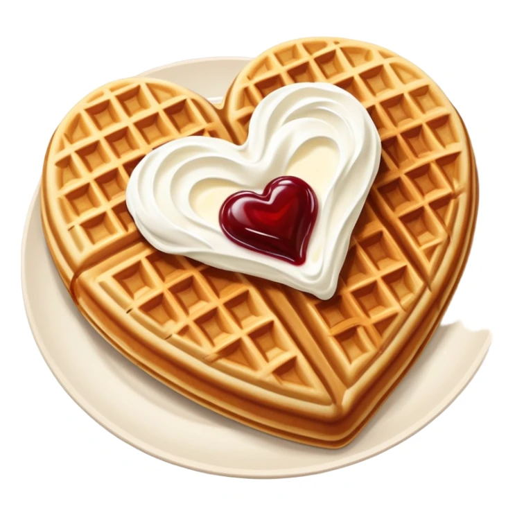 scandinavian heart shaped waffles vaffelplater with sour cream and jam sticker