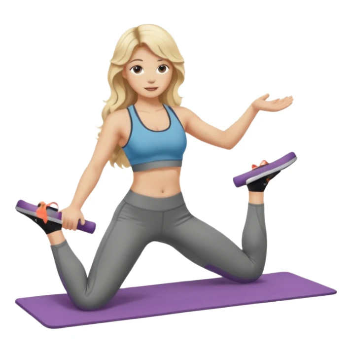 realistic blonde long wavy hair scandi pilates princess sticker