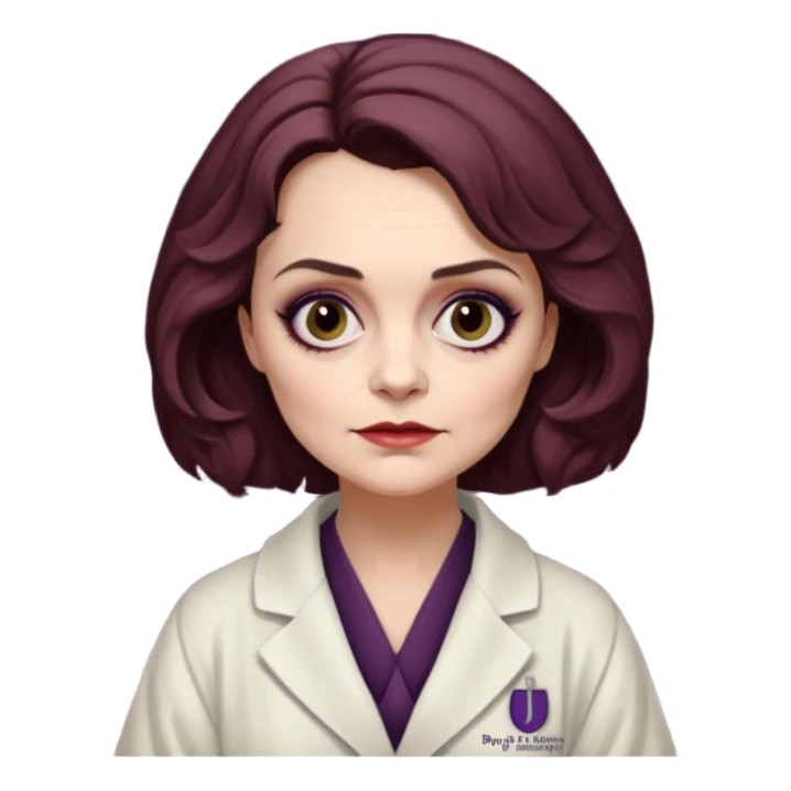 Psychiatrist dr julia hoffman from dark shadows, helena bonham carter, in psychiatrist robe sticker