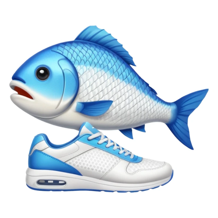 Fish wearing sports shoes  sticker