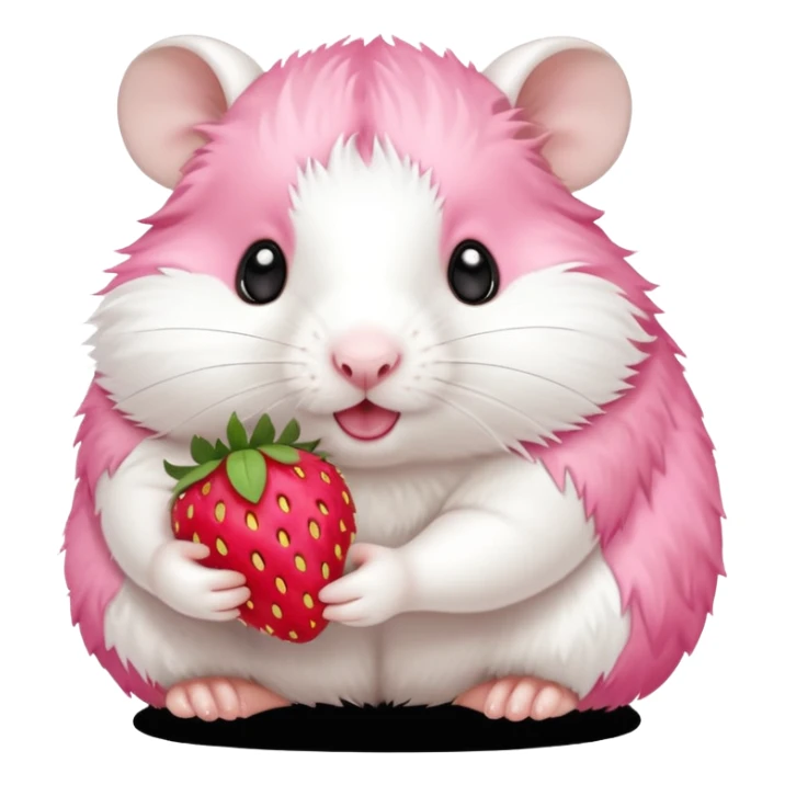 white hamster with fruits sticker