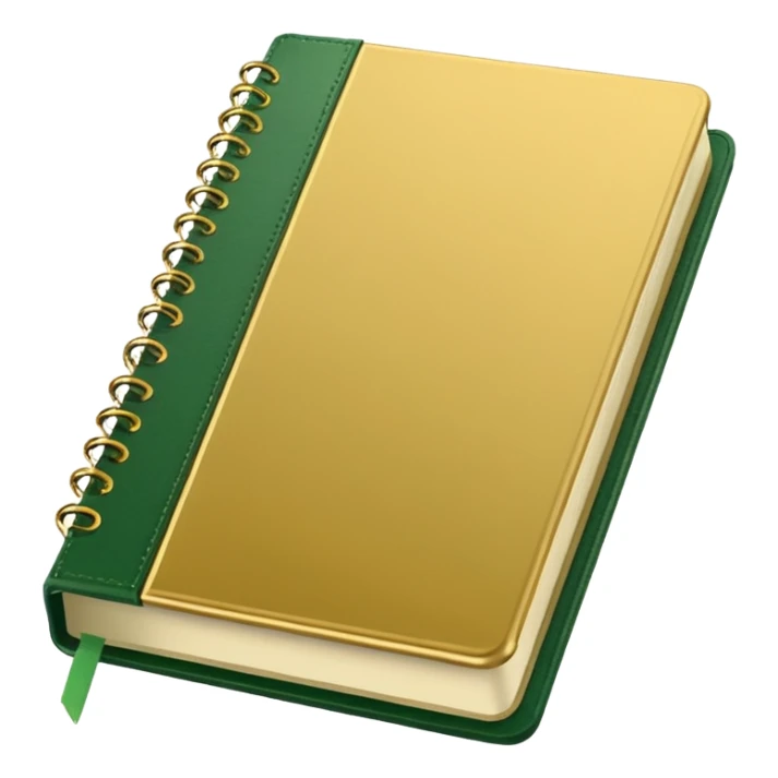 notebook in golden and green colours sticker