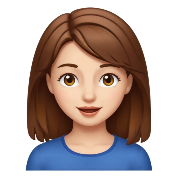 girl with brown hair, winking sticker