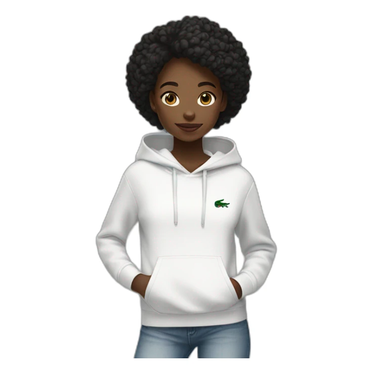 Lacoste tênis black girl with white lacoste hoodie sticker