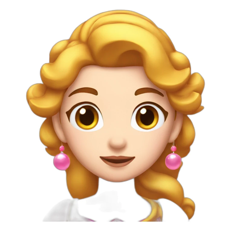 Princess peach with Braun hair sticker