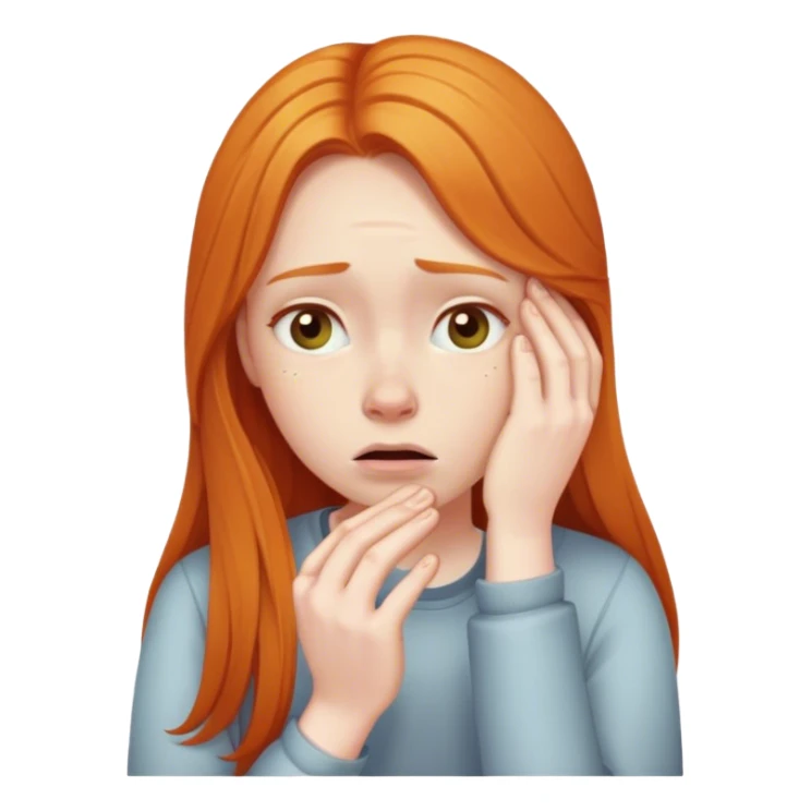 ginger girl facepalm long hair sticker