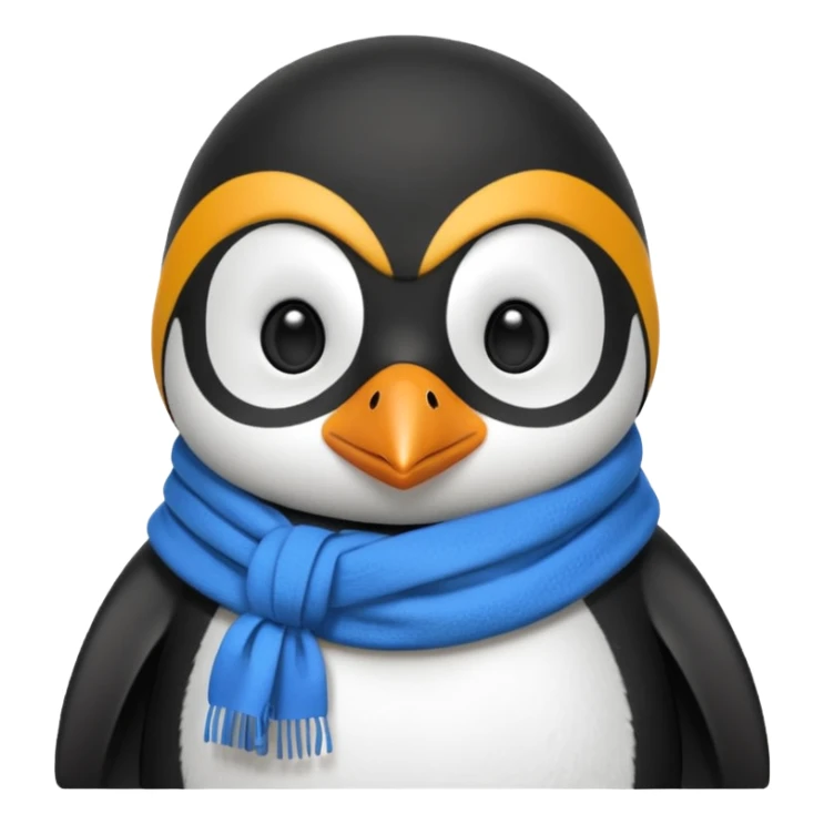 penguin with blue scarf and balaclava  sticker