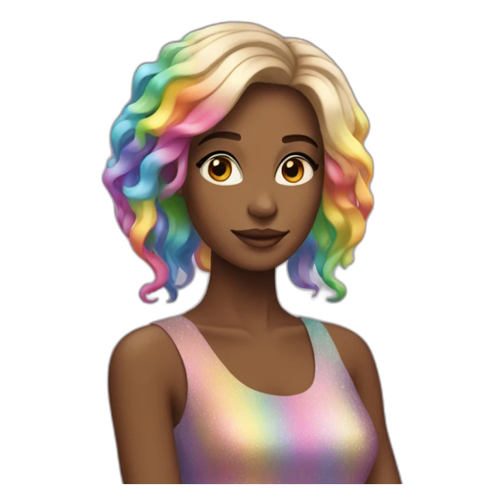 Posh-Girl-with-raibow-hair sticker