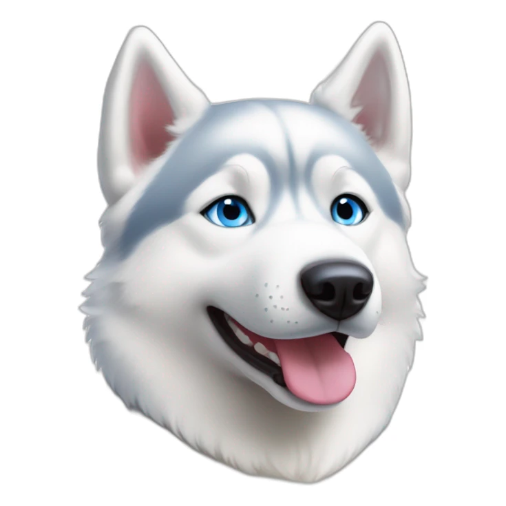 White Siberian husky smile  blue eyes sticker