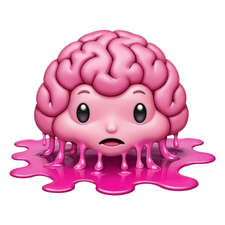 brain melting into a puddle sticker