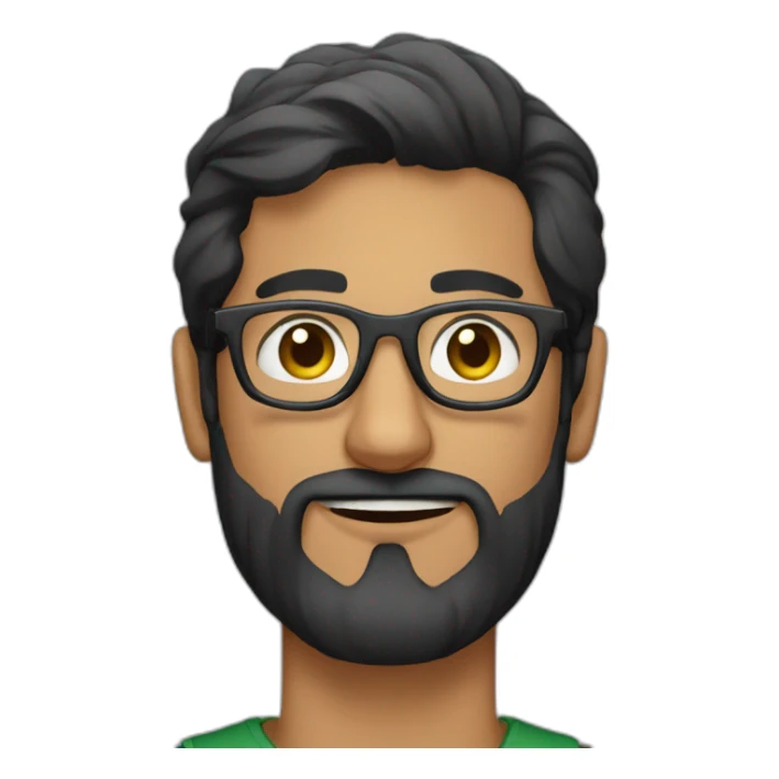 A Pakistani man 30 years old with a beard and wayfarer spectacles sticker
