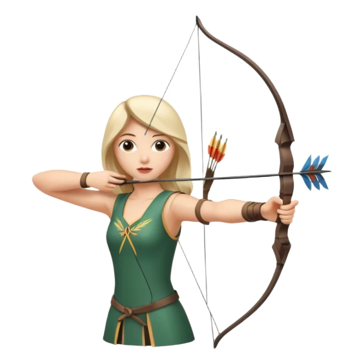 persona con un arco apuntando a una diana sticker