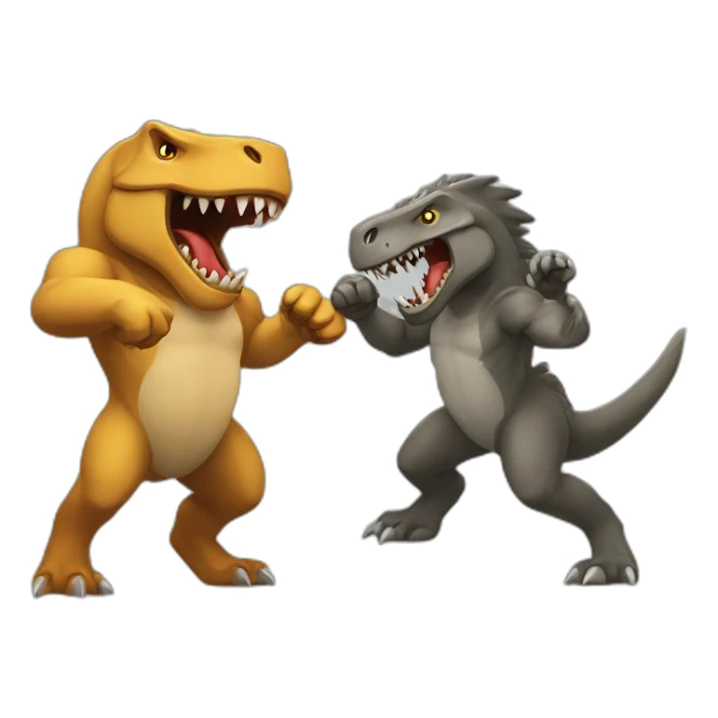 Fight of TRex and werwolf sticker