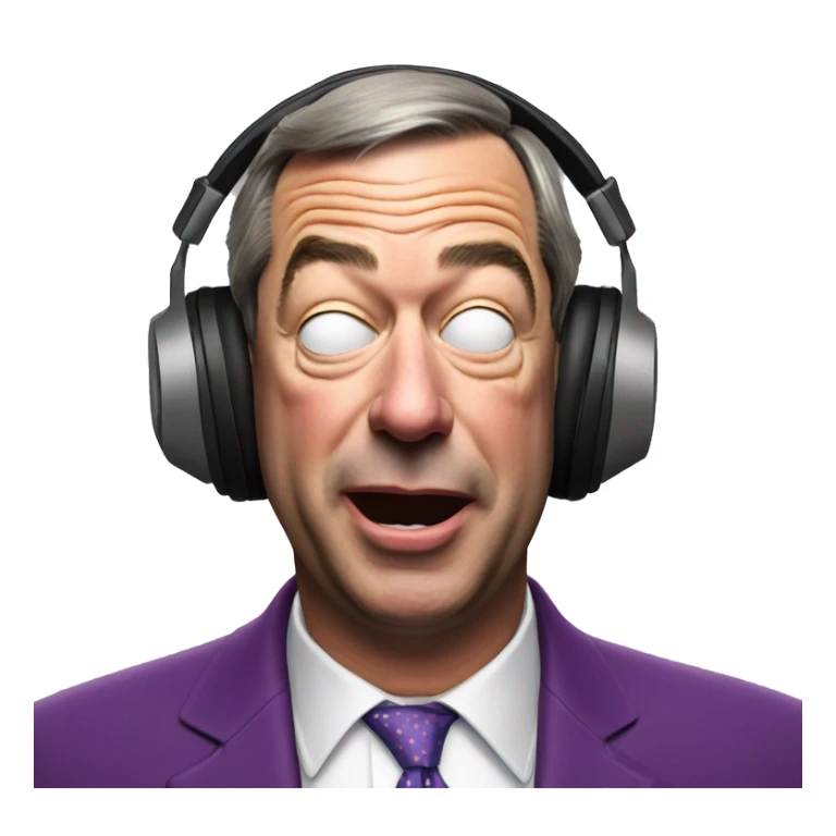 Nigel Farage listening to music with eyes closed  sticker