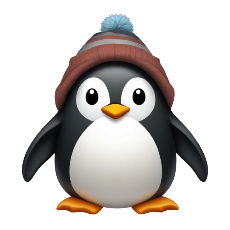 penguin with a hat and a hoodie sticker