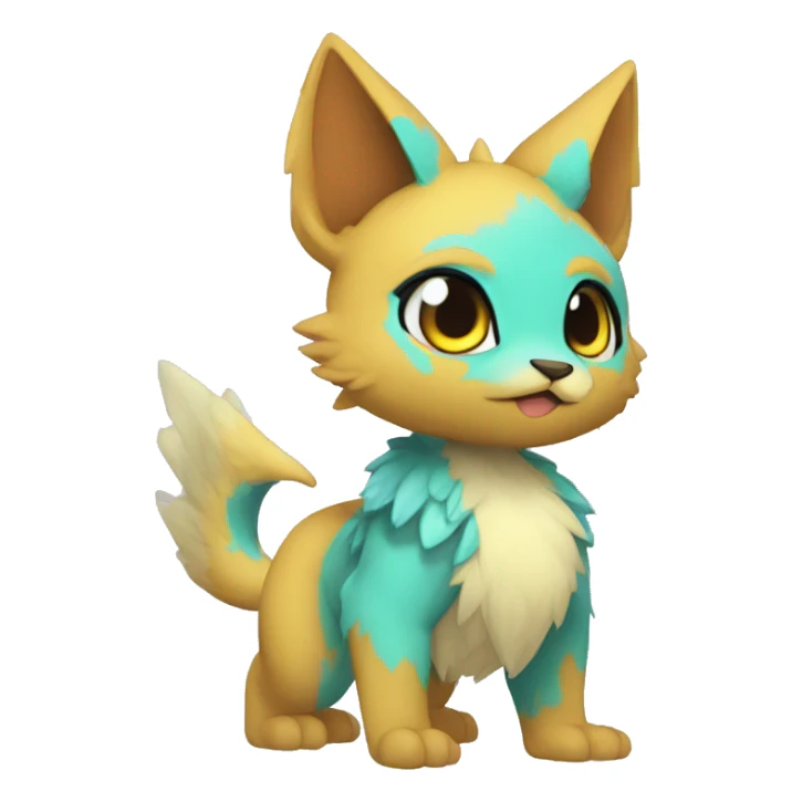 a anthro chibi-style Fakémon-hybrid full body sticker