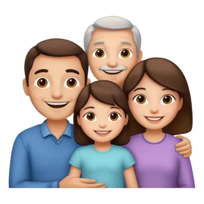 mama, papa niña y gata sticker