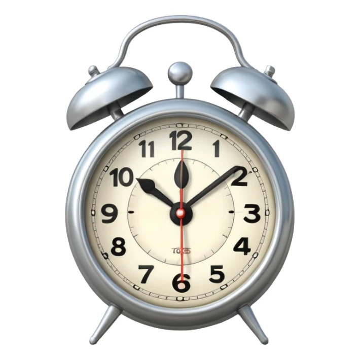 White old fashion alarm clock  sticker