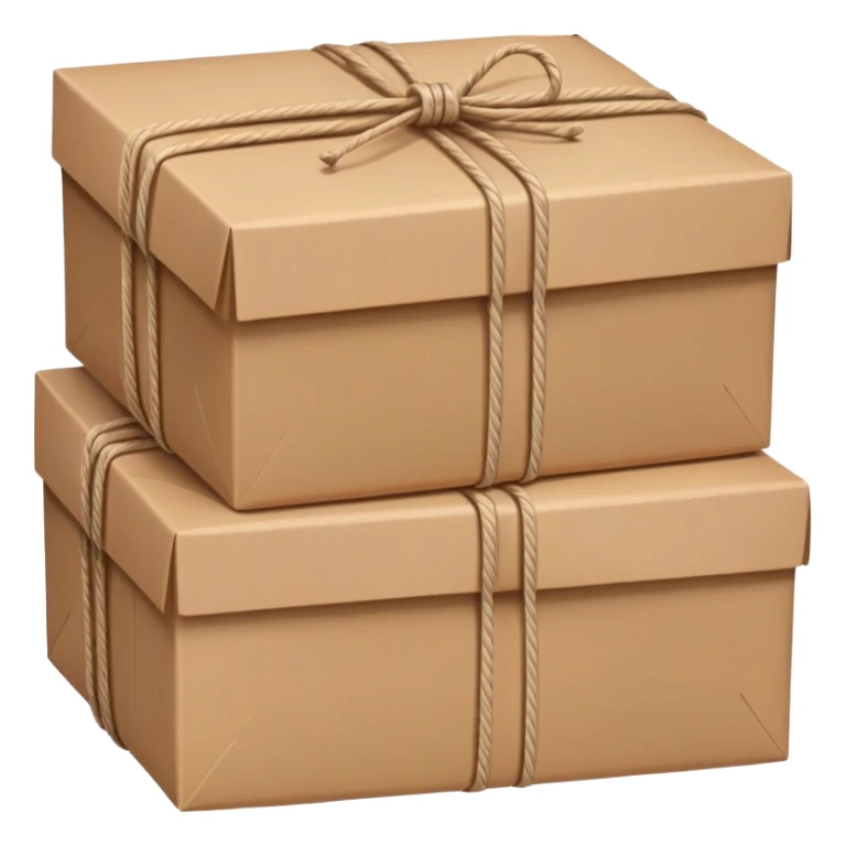 apple style emoji of stacked goods or parcels, alternate version, representing Waren (goods) sticker
