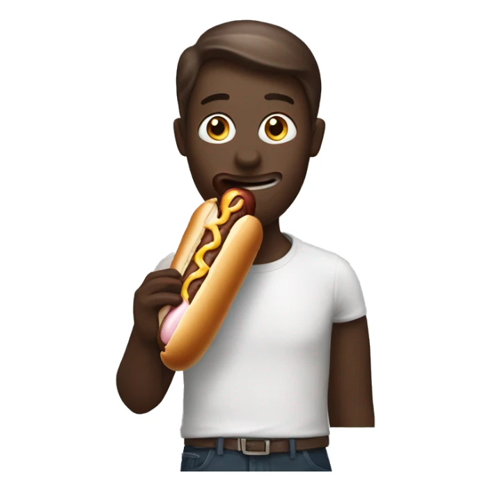 Chocolate ice cream eating hot dog sticker