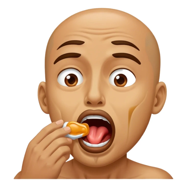 a man swallowing saliva out of fear sticker