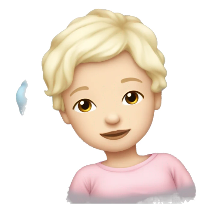 newborn white blonde sleep pink blue eyes  sticker