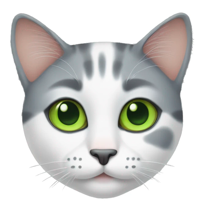 Cat with three colors with green eyes sticker