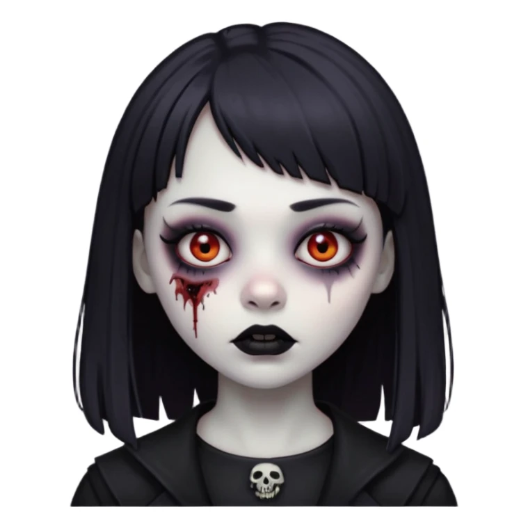 Faça uma zumbi com franja da subcultura gothc sticker