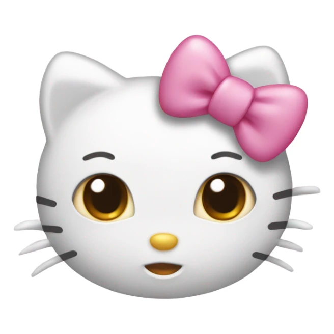 Hello kitty with a pink bow and heart eyes sticker