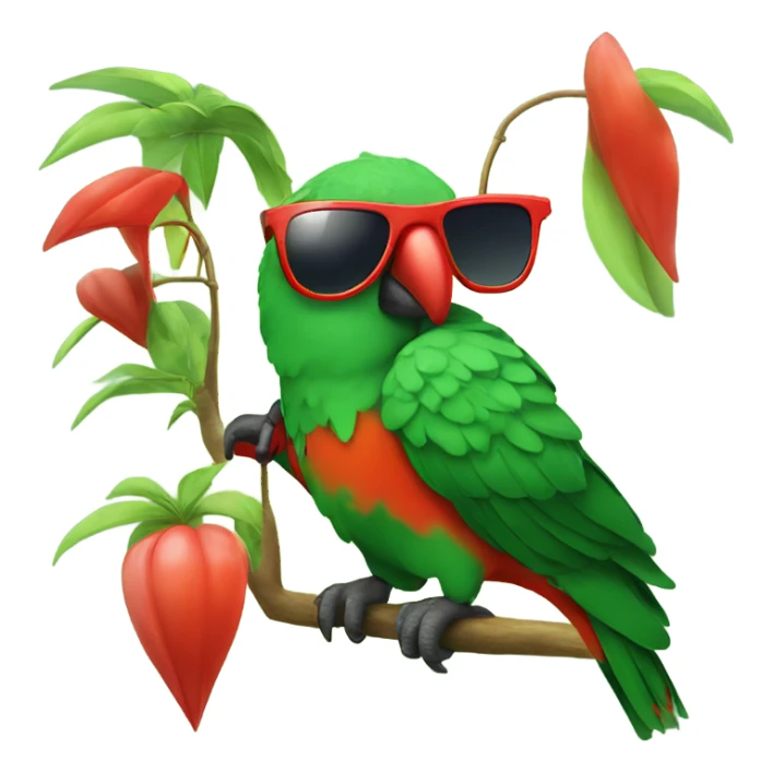 King parrot wearing sunglasses and umbrella  sticker