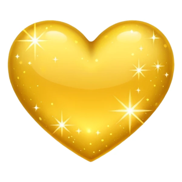 yellow heart with a golden sparkle overlay sticker