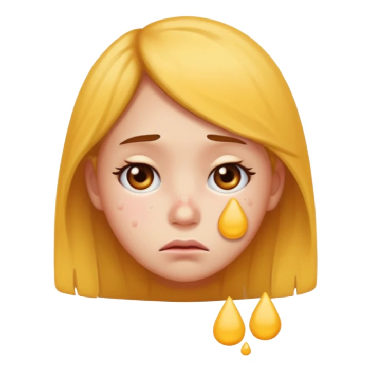 sad girl emoji with giant pimples sticker