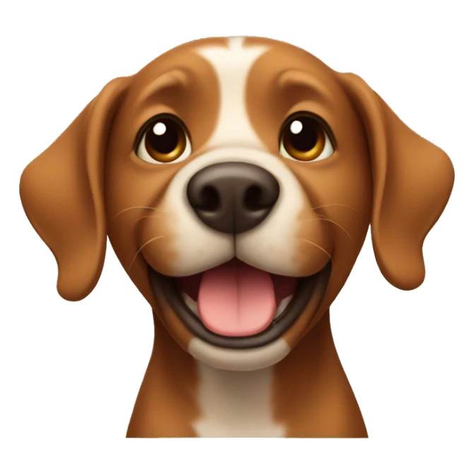 a brown dog holding a congratulations  sticker